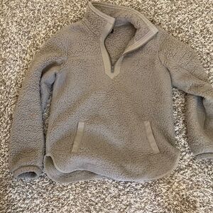 Cozy Gray Sherpa Pullover